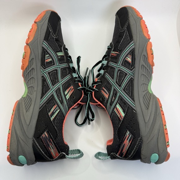 Asics Womens Gel Venture 5 T5N8N Black/Coral/Teal Running Shoes Size 6.5 - Picture 10 of 11